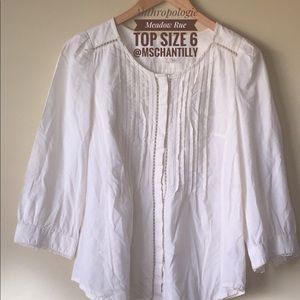 Anthropologie Meadow Rue Cream Top Size 6